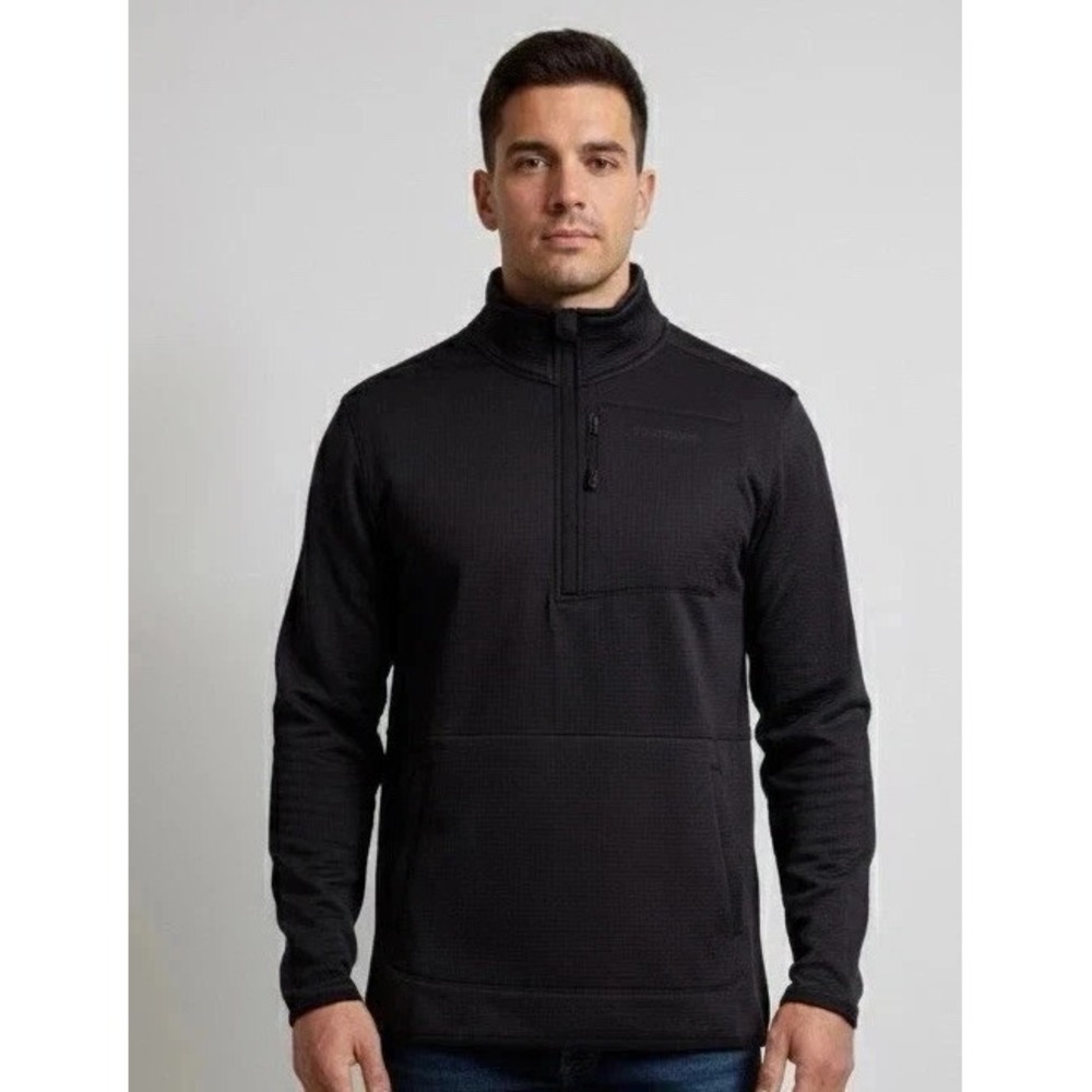 Merrell Men's 1/4 Zip Fleece Moisture Wicking Sweater, Black, Size: XL, New